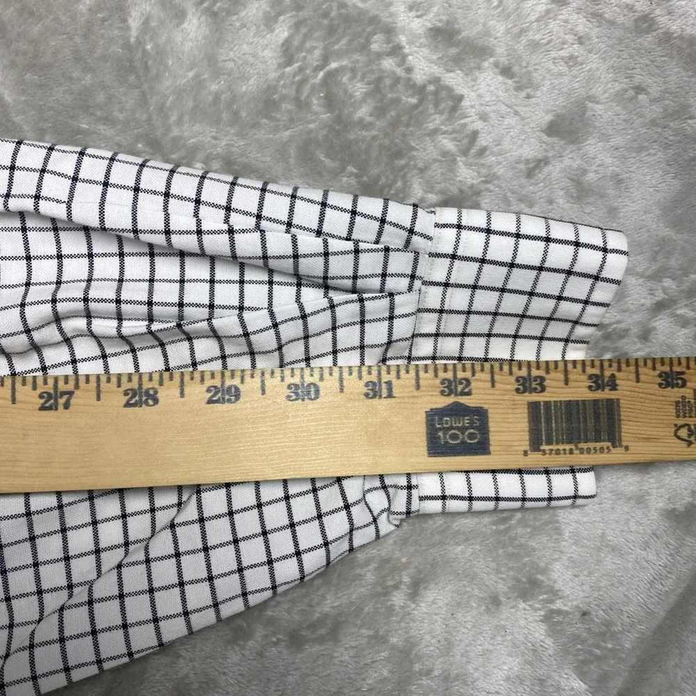 Polo Ralph Lauren Men's XLT  XL Tall White Black Windowpane Check Shirt